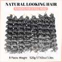 8 Packs Curly Crochet Hair for Women 18 Inch Omber Grey Short Pre Looped Ocean Wave Crochet Hair Deep Water Wave Twist Crochet Braids Synthetic Braiding Hair Extensions18 Inch,1B/Grey