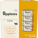 Applaws Natural Wet Cat Food in Broth, Limited and Natural Ingredients, High Protein with No Artificial Additives, Chicken Selection in Broth Cans (20 x 5.5 oz Cans) (EXP 03/16/28)