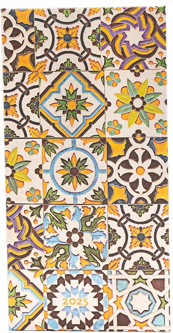 Kalendarz Paperblanks 2025 Porto Slim tygodniowy HOR: tydzie na dwch stronach, zamykany na gumk, Papier 100 GSM