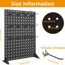 YOUNTHYE 2PCS Peg Board Display Stand with 24 Peg Hooks 17x13 inch Desk Pegboard Stand Metal Pegboard Display Stand for Retail Craft Shows & Fairs Black Desk Pegboard Panels