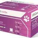 UltiCare VetRx U-40 3/10cc Pet Insulin Syringes - 3/10cc, 29G x 1/2’’, HALF UNIT Markings, 100 ct, Comfortable and Accurate Dosing, Compatible with Any U-40 Strength Insulin