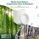 , - Compostable Paper Bowls, Heavy-Duty Biodegradable Disposable Bowls Made from Bagasse, Eco-Friendly, Microwave & Freezer Safe (White) (32 oz)