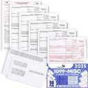 1099 MISC Forms 2025 with Envelopes, 4 Part Laser Tax Forms, 50 Vendors Kit with 50 Self-Seal Envelopes Compatible for QuickBooks and Accounting Software, with 3 1096 Included, 50 Pack MISC 2025