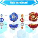 Gyros Turbos Set, 4D Arena Metal Fusion Battles Gyros, with Battling Top Launcher, Gift Sets for Kids,B174-1+B174-2