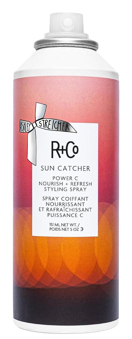 R+Co SUN CATCHER Power C Nourish + Refresh Styling Spray | Vitamin C Leave-In Mist with 450F Heat, UV & Pollution Protection | Hydrating with Hyaluronic Acid & Vegan Peptides