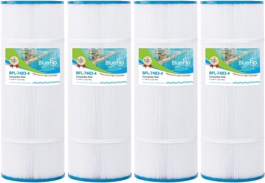 Pool Filter Cartridge Replacement for Pleatco PA81, Unicel C-7483, Filbur FC-1225, Hayward SwimClear C3020, C3025, C3030, C570, CX580XRE, C580E, 4 Pack