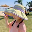 Baby Sun Hat for Summer,Toddler Girl Beach Hats with Wide Brim,Adjustable Outdoor Travel Sun Protection Hats (One Size, Yellow)