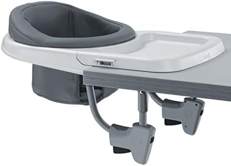 Chicco FastLock® 360 Rotating Hook-On High Chair, Portable High Chair for Babies and Toddlers, Sets up in Seconds | Charcoal/Grey