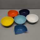 Sweese 18 oz Medium Porcelain Bowl - Set of 6 Rainbow Colored Cereal, Dessert, Soup, Rice & Salad Bowls, Ceramic Serving Bowls