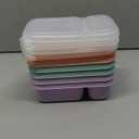 6Pack 2-Compartment Reusable Snack Containers with Lids, Wheat Straw Reusable Snack Packs for Meal Prep Food Storage On-the-Go Snacking