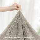 3 x TOONOW Set of 2 Decorative Throw Pillow Covers 18x18,Fluffy Pillow CoversLuxury Faux Fur Sofa Pillow Covers for Sofa Couch Living Room Bedroom, No Pillow Insert (Pumice Stone)