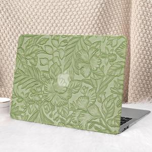 Seorsok Compatible with MacBook Air 13 Inch Case 2022 2021 2020-2018 Release A1932 A2179 M1 A2337,Elegant Leaves Flowers Leather Plastic Hard Shell Case with Keyboard Cover,Green Blooming Floral (Air13A1932 A2179 M1 A2338)