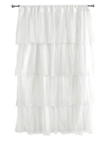 Tadpoles Multi-Layer Tulle Curtain Panel, White, 63 Inch