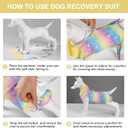 Leekalos Recovery Suit for Dogs After Surgery,Soft Breathable Dog Bodysuit Surgical Recovery Suit,Male Female Dog Neuter Spay Suits Anti Licking Wounds Jumpsuits for Small Medium Large Dogs (Rainbow)