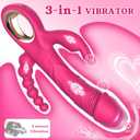 Thrusting Rabbit Vibrator for Blended Full-Body Pleasure, with G Spot & Clitoral Stimulation for Pinpoint Ecstasy, and an Ergonomic Handle for Effortless Control