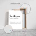 Inspirational Canvas Wall Art Motivational Quotes Poster Prints Resilience Definition Painting Black and White Inspirational Picture Positive Office Artwork Wall Decor for Living Room Bedroom 16x24in