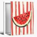 Trendy Fruit Kitchen Wall Art Vintage Watermelon Posters Fruit Abstract Art Canvas Print Preppy Poster Minimalist for Farmhouse Room Decor Bedroom 8x12inch Framed (style-5)