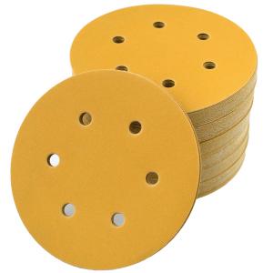 6-Inch 6-Hole Hook and Loop Sanding Discs 320-Grit, Random Orbital Sandpaper for Automotive and Woodworking, 100-Pack