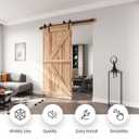 EaseLife 5.5FT Bypass Double Sliding Barn Door Hardware Kit,Single Track, Slide Smoothly Quietly, Easy Install (5.5FT Track Kit for Double 38" Wide Door)