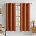 DUALIFE Rust Burnt Orange Blackout Bedroom Curtains 63 Inch Length Grommet Drapes Room Darkening Thermal Insulated (42 x 63 in, 2 Panels)