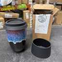 NOVA CERAMICS 12oz Travel Coffee Mug - Unique Microwave & Dishwasher Safe Tumbler With Lid - Gifts For Women & Men
