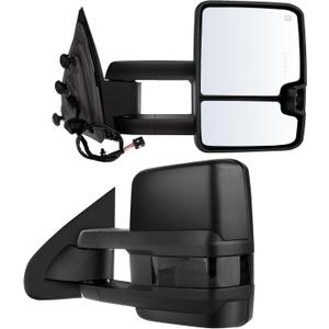 ECCPP Tow Mirrors Towing Mirrors fit for 2014-2018 for Chevy for GMC 1500 2015-2019 for Chevy for GMC 2500 HD 3500 HD with Left Right Side Power Adjusted Heated Turn Signal Light with Black Housing