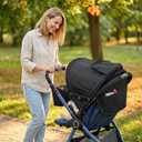 Universal Stroller Canopy Stroller Replacement Parts Shade Umbrella Stroller Canopy with Attachment Retractable Pram Sun Shade with Mesh Window Storage Pocket Adjustable