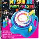 Spin Art Machine for Kids Ages 6-8,Adjustable Speed Arts&Crafts Paint Spinner Toy with Origami Artwork, Thicker Splatter Guard, Battery Operated Kids Crafts Kits, Gift Boys Girls (blue)