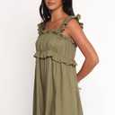 Petal & Pup Women's Orion-Frill-Strap-mini-Dress-Olive, M