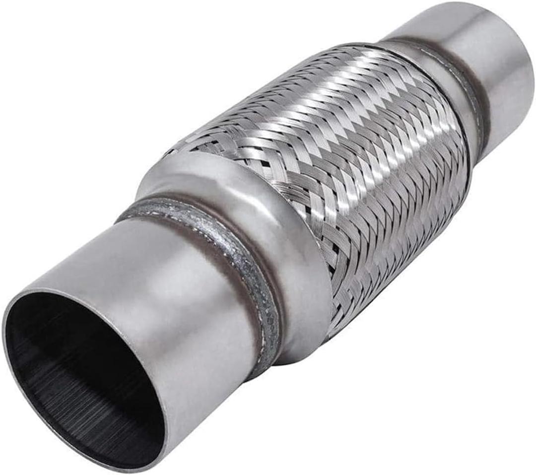 2.5" x 8" Exhaust Flex Pipe, Double Braided Exhaust Flex Pipe Tube 12"OL Exhaust Flex Pipe Dia.2 1/2"