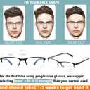 Multifocus Reading Glasses Men Bifocal No Line Progressive Multifocal Reader Blue Light Computer Frame Eyeglasses 2pk