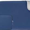 RAINYEAR 14 Inch Laptop Sleeve Protective Case Soft Fluffy Lining Padded Zipper Cover Carrying Bag with Accessories Pouch, Compatible with 14" Notebook Computer Chromebook (Navy Blue,Upgraded Version)
