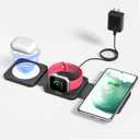 Wireless Charger Magnetic for iPhone - JoyGeek Wireless Charging Station Pad for iPhone 15 14 13 12 Pro Max Plus, for Apple Watch Ultra 9-2, AirPods (Multi-color)