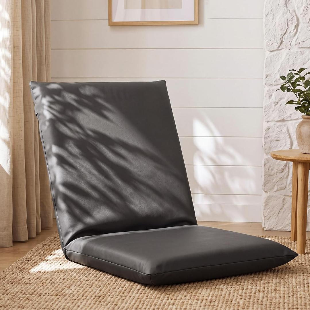 Floor Chair with Back Support 5 Adjustable Position Dark Grey, XL, X-Large