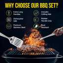 Kaluns BBQ Grilling Accessories, Grilling Gifts for Men Dad, Grill Tools for Outdoor Grill, Heavy Duty Stainless Steel Grill Set with Spatula, Tongs, Fork, Brush, & Grilling Mat, Best BBQ Gifts