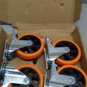 W B D WEIBIDA 5 inch Swivel Caster Wheels with Dual Locking, Heavy Duty Castors Set of 4, Silent Rolling, Top Plate Casters for Cart, Workbench, Furniture (Hardware Kits)