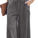 Luvamia Overalls for women Casual Wide Leg Jumpsuits Adjustable Straps Baggy Pants Women's Overalls with Pockets Black, Medium