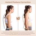 Fit Geno Posture Corrector for Women: Adjustable Lightweight Upper Back Brace for Neck Shoulder & Upper Back Pain Relief - Improve Posture Correct Hunchback Slouching Kyphosis Invisible Under Clothes (XS/S Under Bust 26"-37") (Beige)