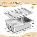 2 Pack 4 Inch Deep Lasagna Pans with Lid, Rack, Handle, 14.2 x 11 Inch 7.4 Qt Large Stainless Steel Nonstick Lasagna Baking Roasting Casserole Dishes, for Oven, Dishwasher, Family Cooking
