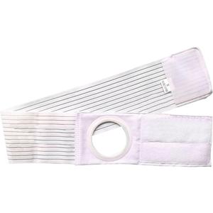 Ostomy Support Belt Hernia Abdominal Binder Stoma Band for Colostomy Patients Prevent Parastomal Hernia 2.76 inch Hole White (L)