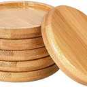 Frienda Trays 2.52 Inch Bamboo Round Plant Saucer for Most Plant Pot Flower Saucers Tray, Solution for Owl Pot with Hole(12 Pack)
