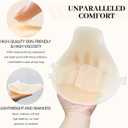 2 x Invisible Strapless Bras for Women, Adhesive Sticky Push Up Silicone Backless Bra for Dresses, Seamless Nude Design with Nipple Covers