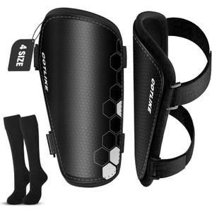 Soccer Shin Guards for Kids Youth Toddler, Shin Defender Shin Guards and Long Soccer Socks for Adults Boys Girls, Shin Pads & Sleeves Equipment - Football Gear for 3 5 4-6 7-9 10-12 Years Old Children (Large)