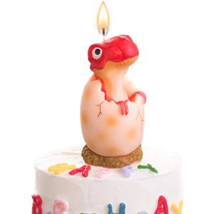 Dinosaur Candles - Red Dinosaur Birthday Candle for Boys Kids, Cute Dino Cake Topper Decoration, 3.6 inches, Dinosaur Themed Birthday Party Supplies