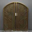 Deco 79 Metal Tree Arched 3 Panel Fireplace Screen with Branch Inspired Design, 25" x 12" x 31", Gold