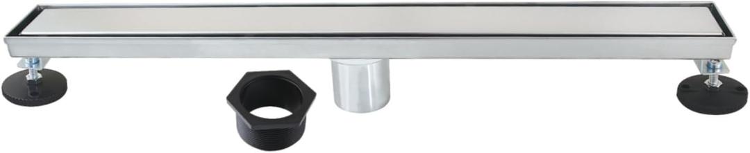 Kingston Brass BSF2421 Watercourse 24" Stainless Steel Linear Shower Drain with Reversible Tile Insert and Flat Grate, Polished Chrome