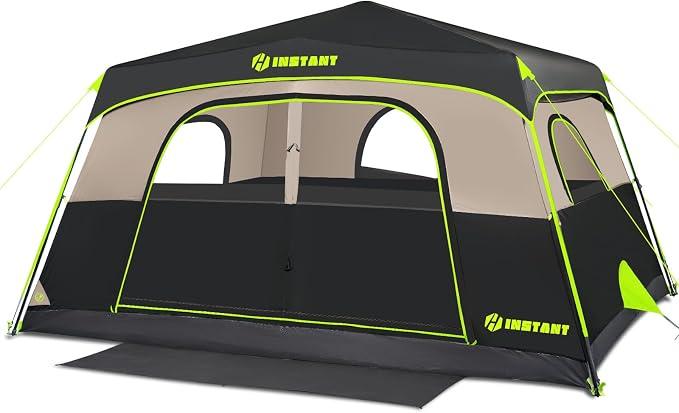 8 Person Instant Tent, Waterproof Pop Up Tents for Camping with Rainfly, 60 Seconds Easy Setup, Automatic Cabin Tent for Family Camping with Expandable Carry Bag & Upgraded Ventilation