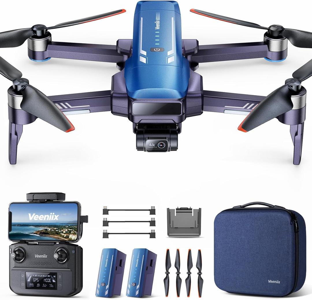 Veeniix V11PRO Drone with 8K Camera for Adults, 3-Axis Gimbal Drones with 4K/ 30fps Video, 1/ 2 CMOS Sensor, 80min Flight Time with 2 Batteries, 6KM Video Transmission Quadcopter, Professional Drone