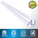 Butecare Premium Frameless Shower Door Bottom Seal Strip for Glass Doors - Shower Door Seal Sweep (1/2 x 39, Clear Vinyl)