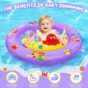 Baby Pool Float with Canopy, Inflatable Baby Swim Float with UPF50+ Sun Protection, Toddler Infant Pool Float with Toy Play Console Adjustable Safety Seat for Kids Girls Boys Aged 6-36 Months